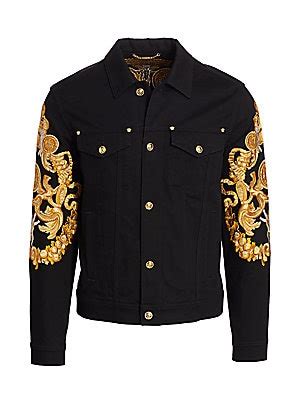 versace baroque print denim jacket